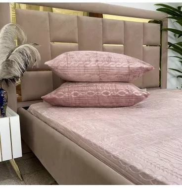 Housse de matelas Velour gravé épaisse 3 pièces Haut Gamme