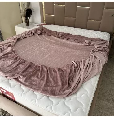 Housse de matelas Velour gravé épaisse 3 pièces Haut Gamme