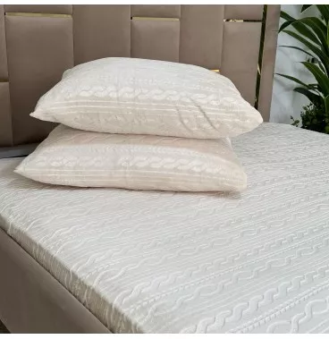 Housse de matelas Velour gravé épaisse 3 pièces Haut Gamme