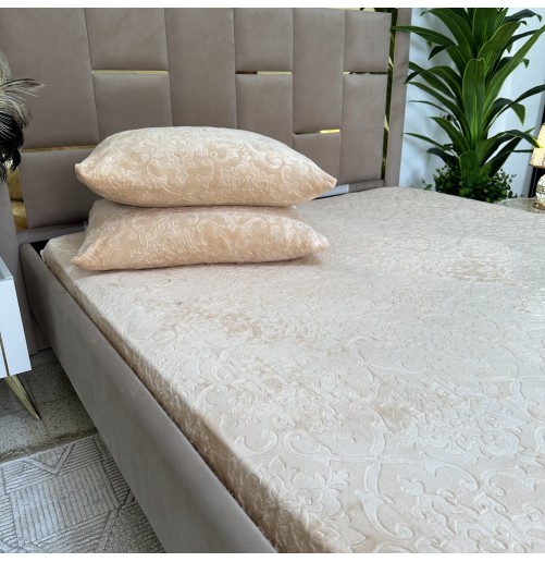 Housse de matelas Velour gravé épaisse 3 pièces Haut Gamme