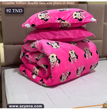 Couette Velours Mickey Luxe – Ultra-Douce, Chaude et Réversible