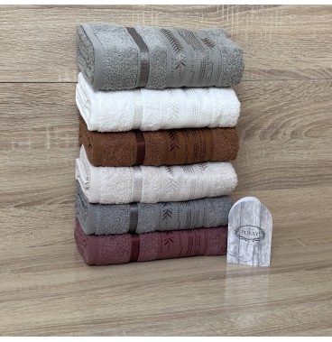 Lot de 6 Serviettes de Bain 50x90 cm – 100% Coton Ultra Doux