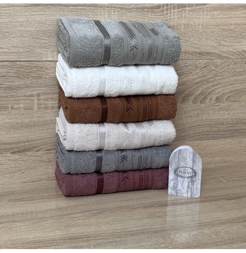 Lot de 6 Serviettes de Bain 50x90 cm – 100% Coton Ultra Doux