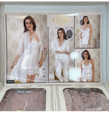 Pack de Lingerie Femme – 6 Pièces en Satin de Soie de Qualité