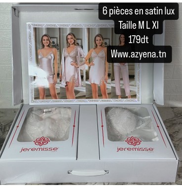 Pack de Lingerie Femme – 6 Pièces en Satin de Soie de Qualité