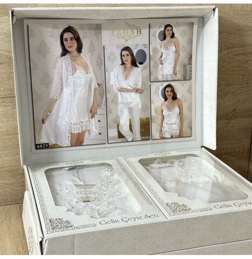 Pack de Lingerie Femme – 6 Pièces en Satin de Soie de Qualité