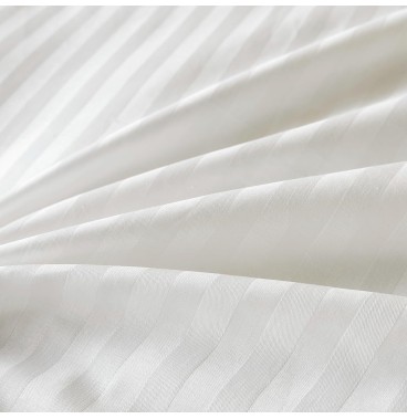 Lot de 6 Taies d’Oreiller 50x70 cm – Coton Microfibre Rayé Satiné