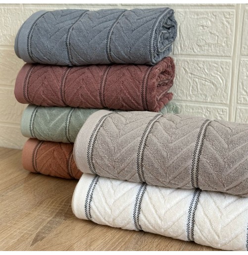 Lot de 6 Serviettes de Bain en Coton| Élégance & Confort (90×50 cm)