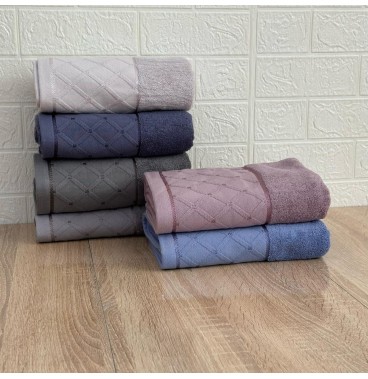 Lot de 6 Serviettes de Bain en Coton| Élégance & Confort (90×50 cm)