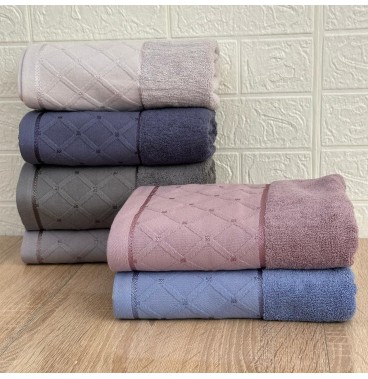 Lot de 6 Serviettes de Bain en Coton| Élégance & Confort (90×50 cm)
