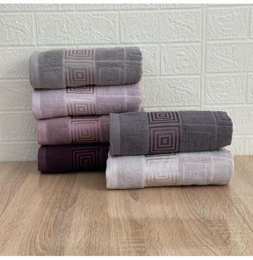 Lot de 6 Serviettes de Bain en Coton| Élégance & Confort (90×50 cm)