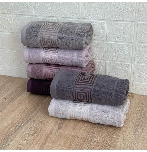 Lot de 6 Serviettes de Bain en Coton| Élégance & Confort (90×50 cm)