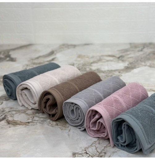 Lot de 6 Serviettes de Bain en Coton| Élégance & Confort (90×50 cm)
