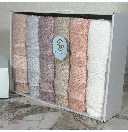 6 Serviettes de Bain Bambou-Coton – Luxe & Confort