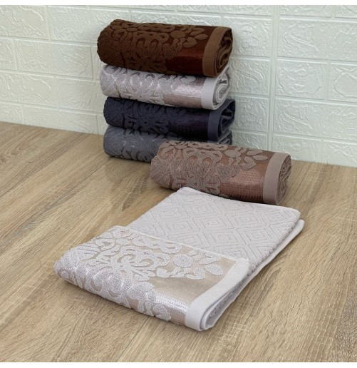 Lot de 6 Serviettes de Bain en Coton| Élégance & Confort (90×50 cm)