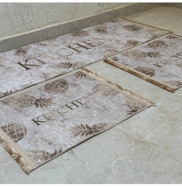 Lot de 3 Tapis de Cuisine Antidérapants – Élégance & Confort pour une Cuisine Moderne