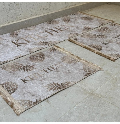 Lot de 3 Tapis de Cuisine Antidérapants – Élégance & Confort pour une Cuisine Moderne