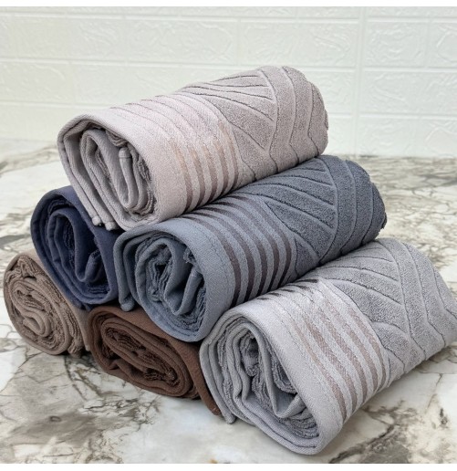 Lot de 6 Serviettes de Bain en Coton| Élégance & Confort (90×50 cm)