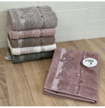 Lot de 6 serviettes de bain visage en coton bio – Marque Pupilla, qualité luxe