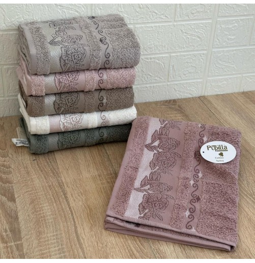 Lot de 6 serviettes de bain visage en coton bio – Marque Pupilla, qualité luxe