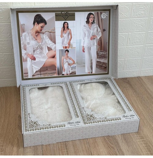 Pack lingerie 6 pièces en satin de soie luxueux