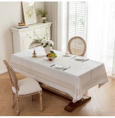 Nappe de table haut de gamme – Jacquard 3D, imperméable, style luxe