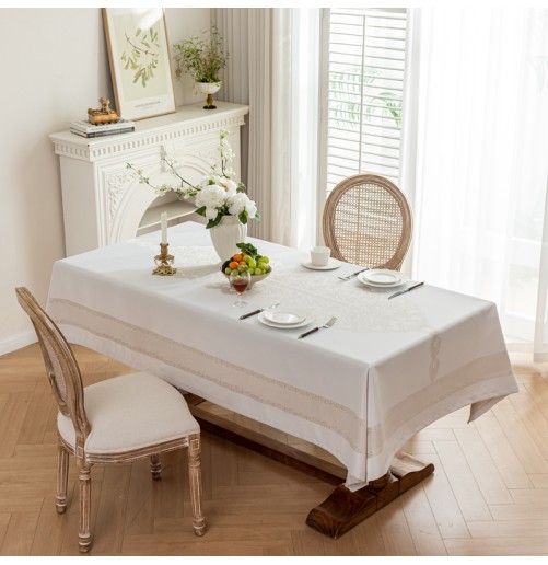 Nappe de table haut de gamme – Jacquard 3D, imperméable, style luxe