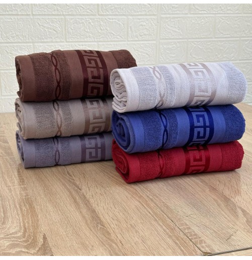 Lot de 6 Serviettes de Bain en Coton| Élégance & Confort (90×50 cm)
