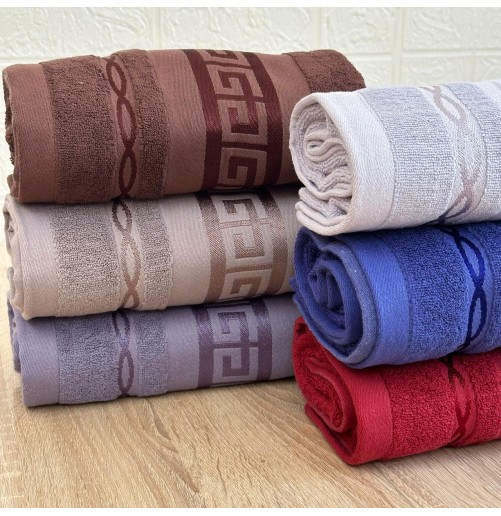 Lot de 6 Serviettes de Bain en Coton| Élégance & Confort (90×50 cm)