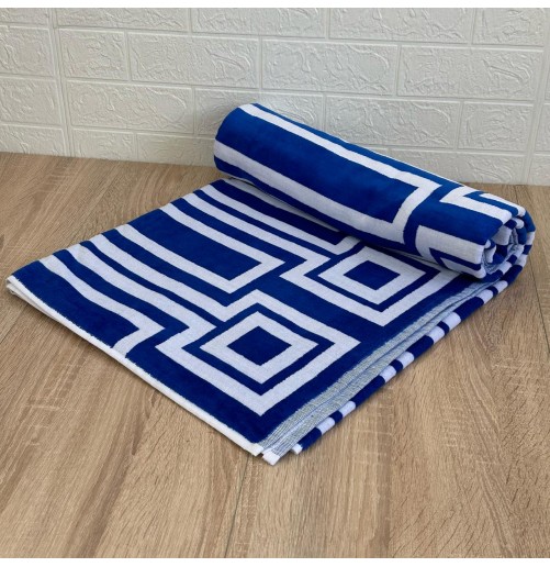 Drap de plage en coton haut de gamme – Grand format 100x180 cm, design élégant