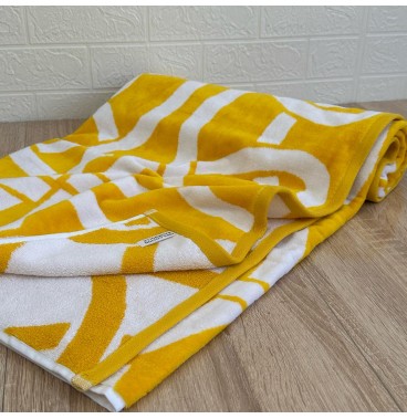 Drap de plage en coton haut de gamme – Grand format 100x180 cm, design élégant