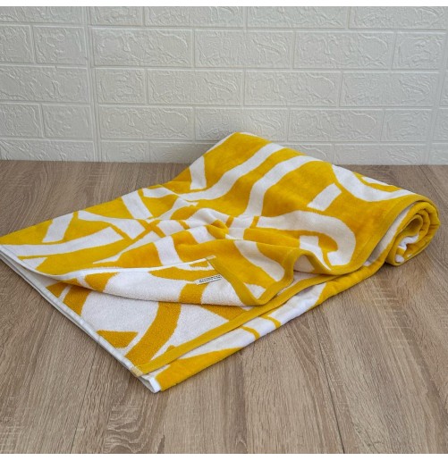 Drap de plage en coton haut de gamme – Grand format 100x180 cm, design élégant