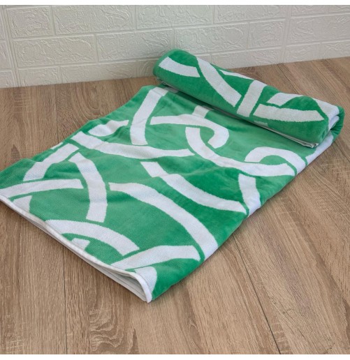 Drap de plage en coton haut de gamme – Grand format 100x180 cm, design élégant