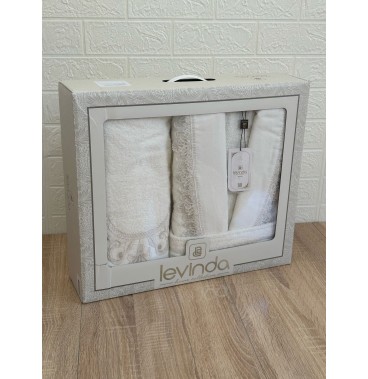 Pack peignoir 3 pièces en coton brodé – Haute qualité, avec coffret cadeau élégant
