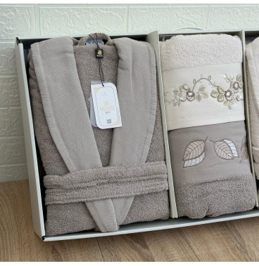 Pack linge de bain 6 pièces LAVINDA – Peignoirs + serviettes, qualité luxe