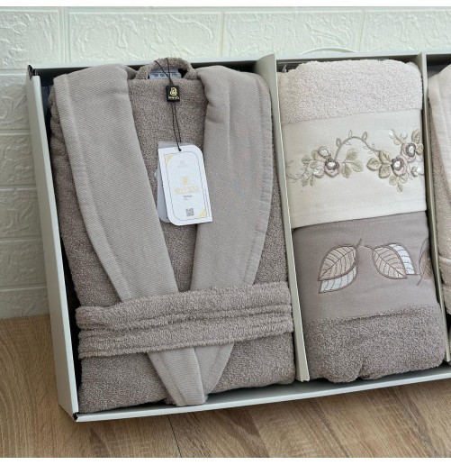 Pack linge de bain 6 pièces LAVINDA – Peignoirs + serviettes, qualité luxe