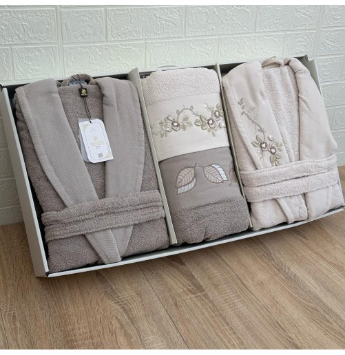 Pack linge de bain 6 pièces LAVINDA – Peignoirs + serviettes, qualité luxe
