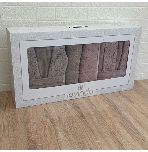 Pack linge de bain 6 pièces LAVINDA – Peignoirs + serviettes, qualité luxe
