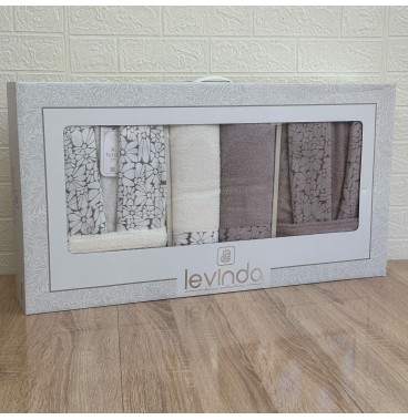 Pack linge de bain 6 pièces LAVINDA – Peignoirs + serviettes, qualité luxe