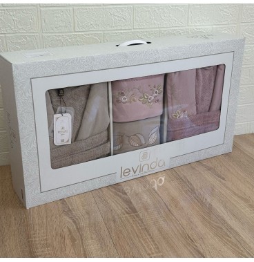Pack linge de bain 6 pièces LAVINDA – Peignoirs + serviettes, qualité luxe