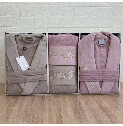 Pack linge de bain 6 pièces LAVINDA – Peignoirs + serviettes, qualité luxe