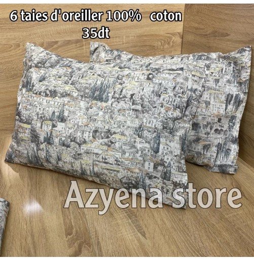 Lot de 6 Taies d’Oreiller 100% Coton Lux 50*70 cm