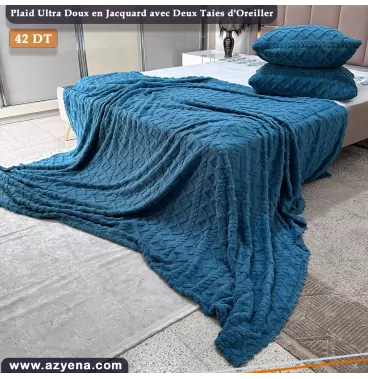 Plaid jacquard 3 pièces pour 2 places,