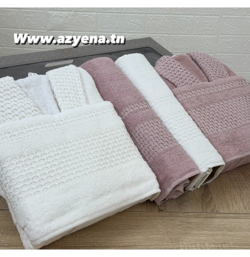 Coffret Linge de Bain Elle & Lui – 6 Pièces 100% Coton – Doux & Absorban