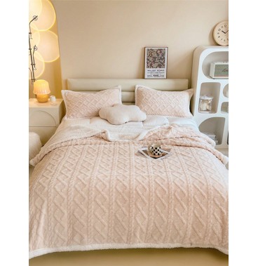 Plaid en fourrure 2 places avec 2 taies d’oreiller – 210x230 cm