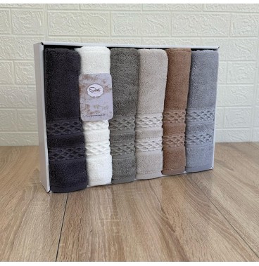 Coffret de 6 Serviettes de Bain & Visage SIKEL – 100% Coton Épais – Qualité Supérieure