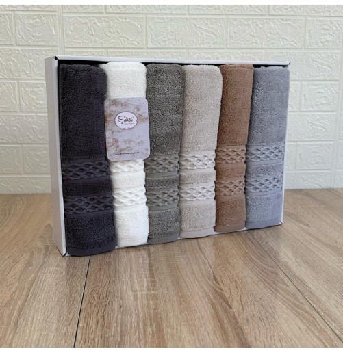 Coffret de 6 Serviettes de Bain & Visage SIKEL – 100% Coton Épais – Qualité Supérieure