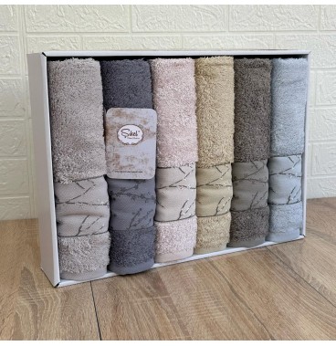 Coffret de 6 Serviettes de Bain & Visage SIKEL – 100% Coton Épais – Qualité Supérieure