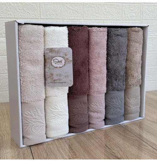 Coffret de 6 Serviettes de Bain & Visage SIKEL – 100% Coton Épais – Qualité Supérieure