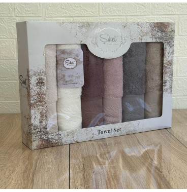 Coffret de 6 Serviettes de Bain & Visage SIKEL – 100% Coton Épais – Qualité Supérieure